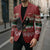 Chimpanzee Christmas Blazer Chimpanzee Wearing Santa Hat - Red Green Snowflake - Wonder Print Shop