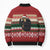 Chimpanzee Christmas Bomber Puffer Jacket Chimpanzee Wearing Santa Hat - Red Green Snowflake - Wonder Print Shop