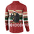 Chimpanzee Christmas Button Sweatshirt Chimpanzee Wearing Santa Hat - Red Green Snowflake - Wonder Print Shop