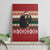 Chimpanzee Christmas Canvas Wall Art Chimpanzee Wearing Santa Hat - Red Green Snowflake - Wonder Print Shop