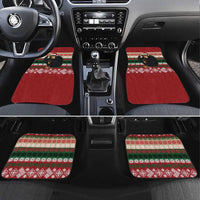 Chimpanzee Christmas Car Mats Chimpanzee Wearing Santa Hat - Red Green Snowflake - Wonder Print Shop