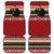 Chimpanzee Christmas Car Mats Chimpanzee Wearing Santa Hat - Red Green Snowflake - Wonder Print Shop