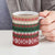 Chimpanzee Christmas Ceramic Mug Chimpanzee Wearing Santa Hat - Red Green Snowflake - Wonder Print Shop