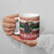 Chimpanzee Christmas Ceramic Mug Chimpanzee Wearing Santa Hat - Red Green Snowflake - Wonder Print Shop