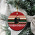 Chimpanzee Christmas Ceramic Ornament Chimpanzee Wearing Santa Hat - Red Green Snowflake - Wonder Print Shop