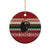 Chimpanzee Christmas Ceramic Ornament Chimpanzee Wearing Santa Hat - Red Green Snowflake - Wonder Print Shop