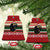 Chimpanzee Christmas Ceramic Ornament Chimpanzee Wearing Santa Hat - Red Green Snowflake - Wonder Print Shop
