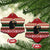 Chimpanzee Christmas Ceramic Ornament Chimpanzee Wearing Santa Hat - Red Green Snowflake - Wonder Print Shop