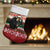 Chimpanzee Christmas Stocking Chimpanzee Wearing Santa Hat - Red Green Snowflake - Wonder Print Shop