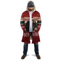 Chimpanzee Christmas Cloak Chimpanzee Wearing Santa Hat - Red Green Snowflake - Wonder Print Shop