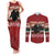 Chimpanzee Christmas Couples Matching Tank Maxi Dress and Long Sleeve Button Shirt Chimpanzee Wearing Santa Hat - Red Green Snowflake - Wonder Print Shop