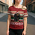 Chimpanzee Christmas Cross Shoulder Shirt Chimpanzee Wearing Santa Hat - Red Green Snowflake - Wonder Print Shop