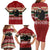 Chimpanzee Christmas Family Matching Long Sleeve Bodycon Dress and Hawaiian Shirt Chimpanzee Wearing Santa Hat - Red Green Snowflake - Wonder Print Shop