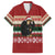 Chimpanzee Christmas Family Matching Long Sleeve Bodycon Dress and Hawaiian Shirt Chimpanzee Wearing Santa Hat - Red Green Snowflake - Wonder Print Shop