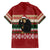Chimpanzee Christmas Family Matching Off The Shoulder Long Sleeve Dress and Hawaiian Shirt Chimpanzee Wearing Santa Hat - Red Green Snowflake - Wonder Print Shop