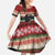 Chimpanzee Christmas Family Matching Off Shoulder Maxi Dress and Hawaiian Shirt Chimpanzee Wearing Santa Hat - Red Green Snowflake - Wonder Print Shop
