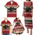 Chimpanzee Christmas Family Matching Puletasi and Hawaiian Shirt Chimpanzee Wearing Santa Hat - Red Green Snowflake - Wonder Print Shop