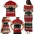 Chimpanzee Christmas Family Matching Puletasi and Hawaiian Shirt Chimpanzee Wearing Santa Hat - Red Green Snowflake - Wonder Print Shop