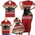 Chimpanzee Christmas Family Matching Short Sleeve Bodycon Dress and Hawaiian Shirt Chimpanzee Wearing Santa Hat - Red Green Snowflake - Wonder Print Shop