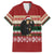 Chimpanzee Christmas Family Matching Short Sleeve Bodycon Dress and Hawaiian Shirt Chimpanzee Wearing Santa Hat - Red Green Snowflake - Wonder Print Shop