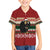 Chimpanzee Christmas Family Matching Short Sleeve Bodycon Dress and Hawaiian Shirt Chimpanzee Wearing Santa Hat - Red Green Snowflake - Wonder Print Shop