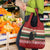Chimpanzee Christmas Grocery Bag Chimpanzee Wearing Santa Hat - Red Green Snowflake - Wonder Print Shop