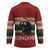 Chimpanzee Christmas Hockey Jersey Chimpanzee Wearing Santa Hat - Red Green Snowflake - Wonder Print Shop