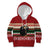 Chimpanzee Christmas Kid Hoodie Chimpanzee Wearing Santa Hat - Red Green Snowflake - Wonder Print Shop