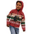 Chimpanzee Christmas Kid Hoodie Chimpanzee Wearing Santa Hat - Red Green Snowflake - Wonder Print Shop