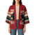 Chimpanzee Christmas Kimono Chimpanzee Wearing Santa Hat - Red Green Snowflake - Wonder Print Shop