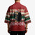 Chimpanzee Christmas Kimono Chimpanzee Wearing Santa Hat - Red Green Snowflake - Wonder Print Shop