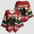 Chimpanzee Christmas Kimono Sleeve Blouse Chimpanzee Wearing Santa Hat - Red Green Snowflake - Wonder Print Shop