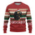 Chimpanzee Christmas Ugly Christmas Sweater Chimpanzee Wearing Santa Hat - Red Green Snowflake - Wonder Print Shop