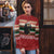 Chimpanzee Christmas Ugly Christmas Sweater Chimpanzee Wearing Santa Hat - Red Green Snowflake - Wonder Print Shop