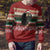 Chimpanzee Christmas Ugly Christmas Sweater Chimpanzee Wearing Santa Hat - Red Green Snowflake - Wonder Print Shop