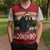 Chimpanzee Christmas Knitted V-Neck Vest Chimpanzee Wearing Santa Hat - Red Green Snowflake - Wonder Print Shop