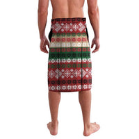 Chimpanzee Christmas Lavalava Chimpanzee Wearing Santa Hat - Red Green Snowflake - Wonder Print Shop