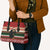 Chimpanzee Christmas Leather Bag Chimpanzee Wearing Santa Hat - Red Green Snowflake - Wonder Print Shop