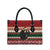 Chimpanzee Christmas Leather Bag Chimpanzee Wearing Santa Hat - Red Green Snowflake - Wonder Print Shop