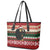 Chimpanzee Christmas Leather Tote Bag Chimpanzee Wearing Santa Hat - Red Green Snowflake - Wonder Print Shop