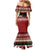 Chimpanzee Christmas Mermaid Dress Chimpanzee Wearing Santa Hat - Red Green Snowflake - Wonder Print Shop