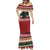 Chimpanzee Christmas Mermaid Dress Chimpanzee Wearing Santa Hat - Red Green Snowflake - Wonder Print Shop