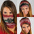 Chimpanzee Christmas Neck Gaiter Chimpanzee Wearing Santa Hat - Red Green Snowflake - Wonder Print Shop