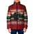 Chimpanzee Christmas Padded Jacket Chimpanzee Wearing Santa Hat - Red Green Snowflake - Wonder Print Shop
