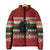 Chimpanzee Christmas Padded Jacket Chimpanzee Wearing Santa Hat - Red Green Snowflake - Wonder Print Shop