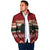 Chimpanzee Christmas Padded Jacket Chimpanzee Wearing Santa Hat - Red Green Snowflake - Wonder Print Shop