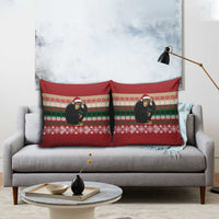 Chimpanzee Christmas Pillow Cover Chimpanzee Wearing Santa Hat - Red Green Snowflake - Wonder Print Shop