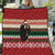 Chimpanzee Christmas Quilt Chimpanzee Wearing Santa Hat - Red Green Snowflake - Wonder Print Shop