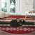 Chimpanzee Christmas Round Carpet Chimpanzee Wearing Santa Hat - Red Green Snowflake - Wonder Print Shop