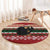 Chimpanzee Christmas Round Carpet Chimpanzee Wearing Santa Hat - Red Green Snowflake - Wonder Print Shop